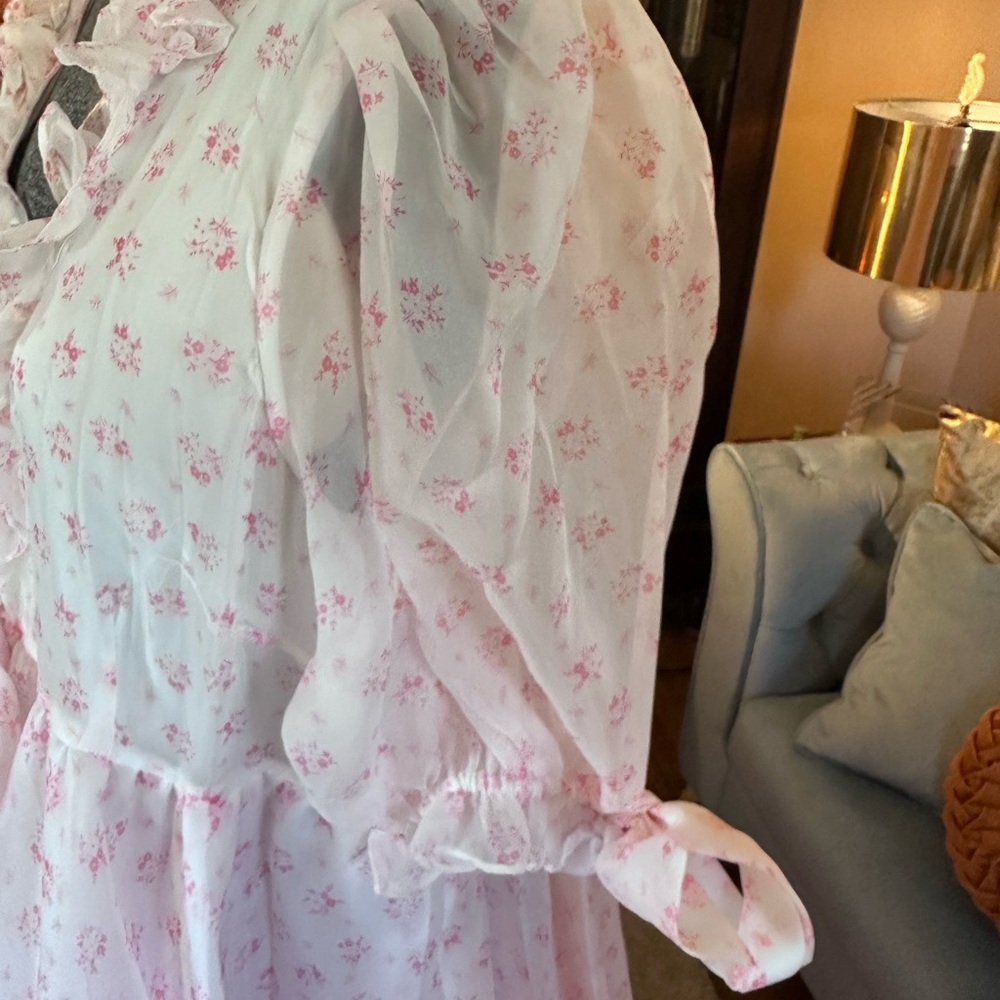 Selkie Marie Gown in Parfait Poet Floral Ruffle Dress.. Elegantly Dreamy - Picture 5 of 9